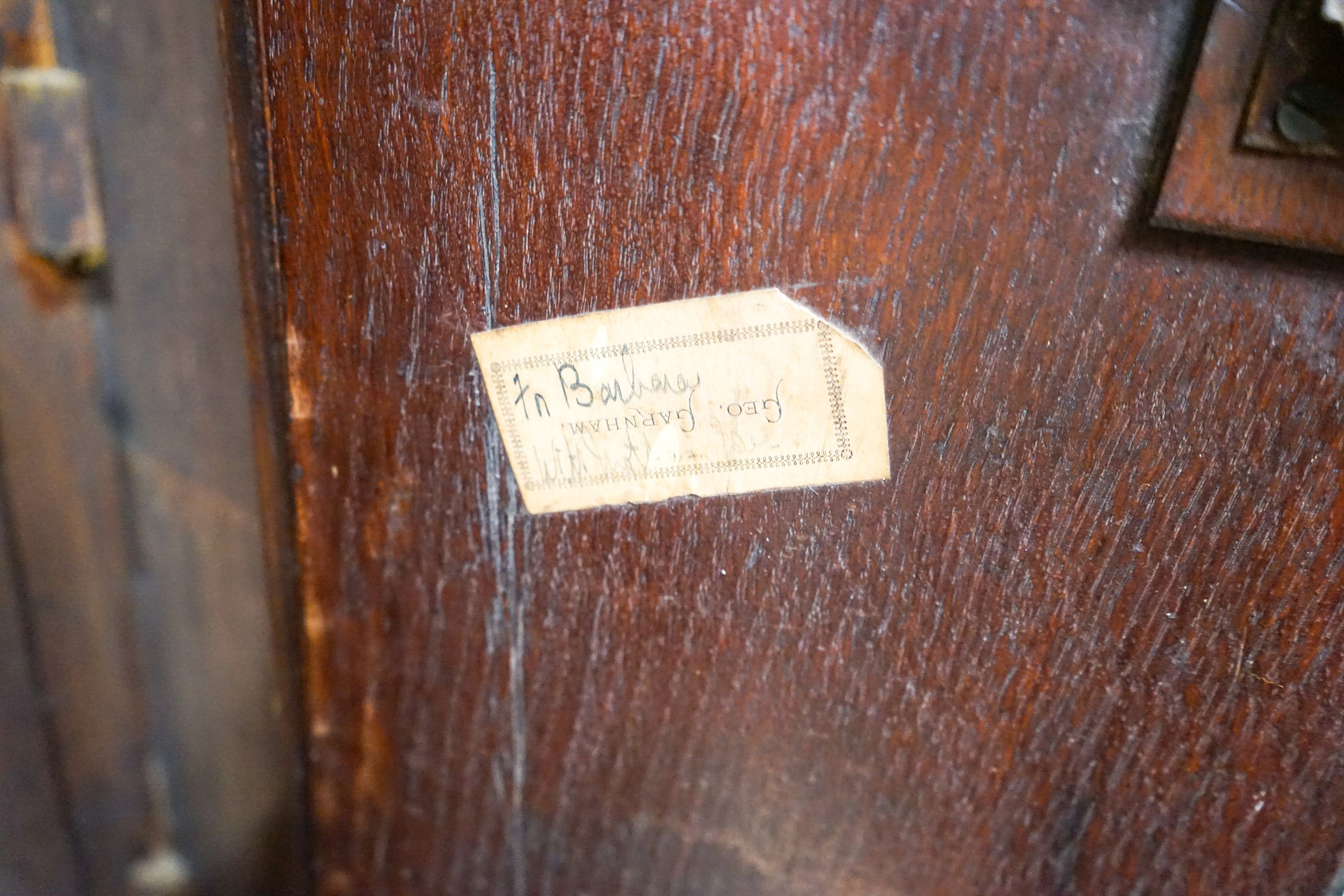 A George III eight day longcase clock, marked Zac Hanwell, London, in later oak case, height 213cm